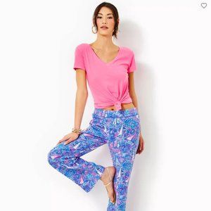 Lilly Pulitzer Boca Blue "It's A Sailabration" Deri Palazzo Linen Pants